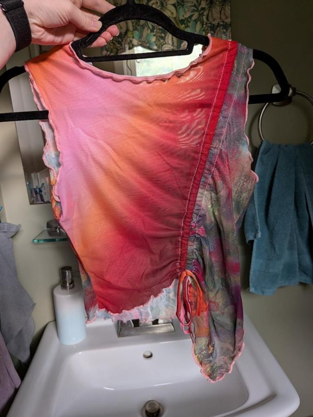 SHEIN Mesh Ruched Top